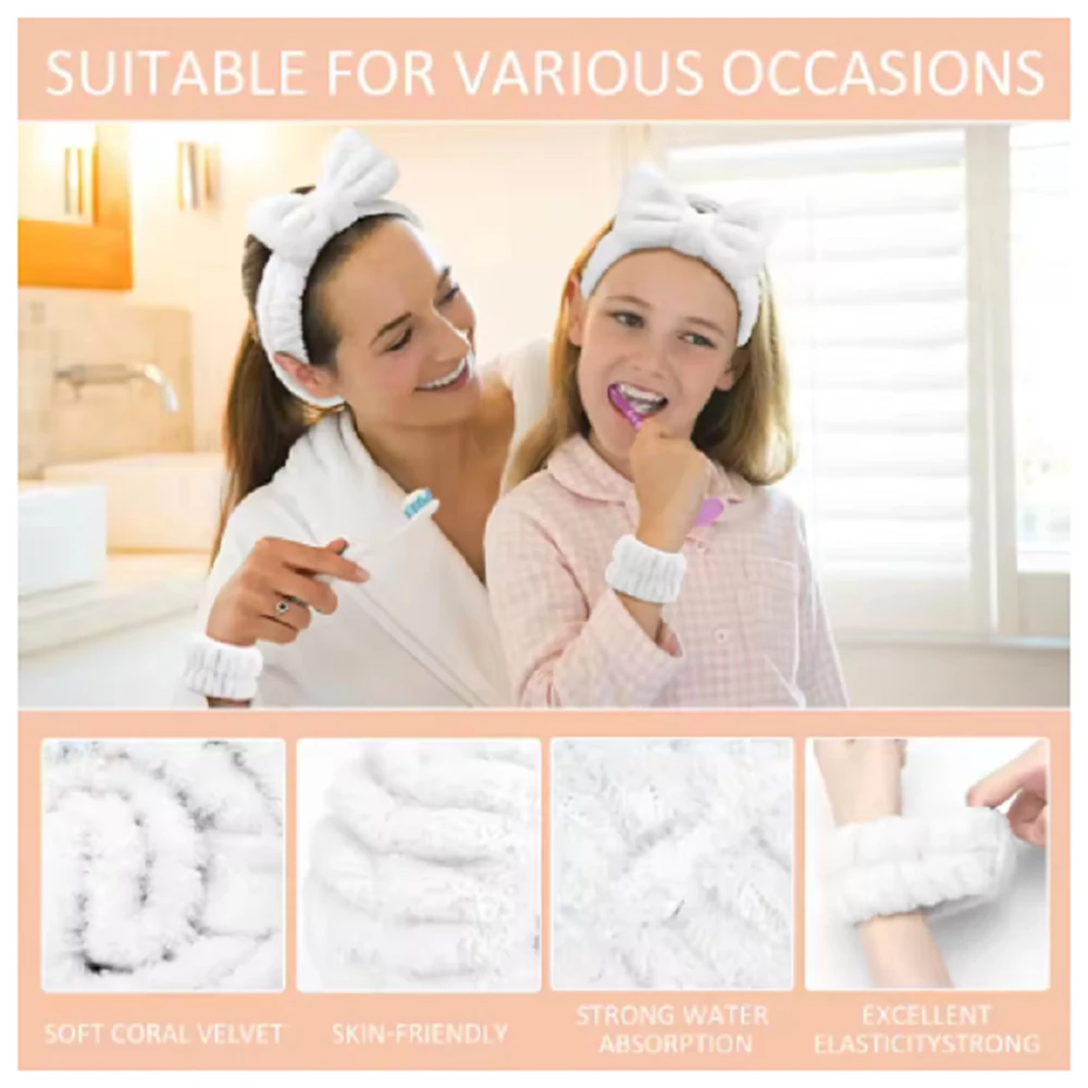 16 قطعة غسل الوجه معصمه مجموعة المرأة عقال الأساور ماصة مقاوم للماء الأساور ماكياج العصابات الشعر خواتم الشعر المرنة #3