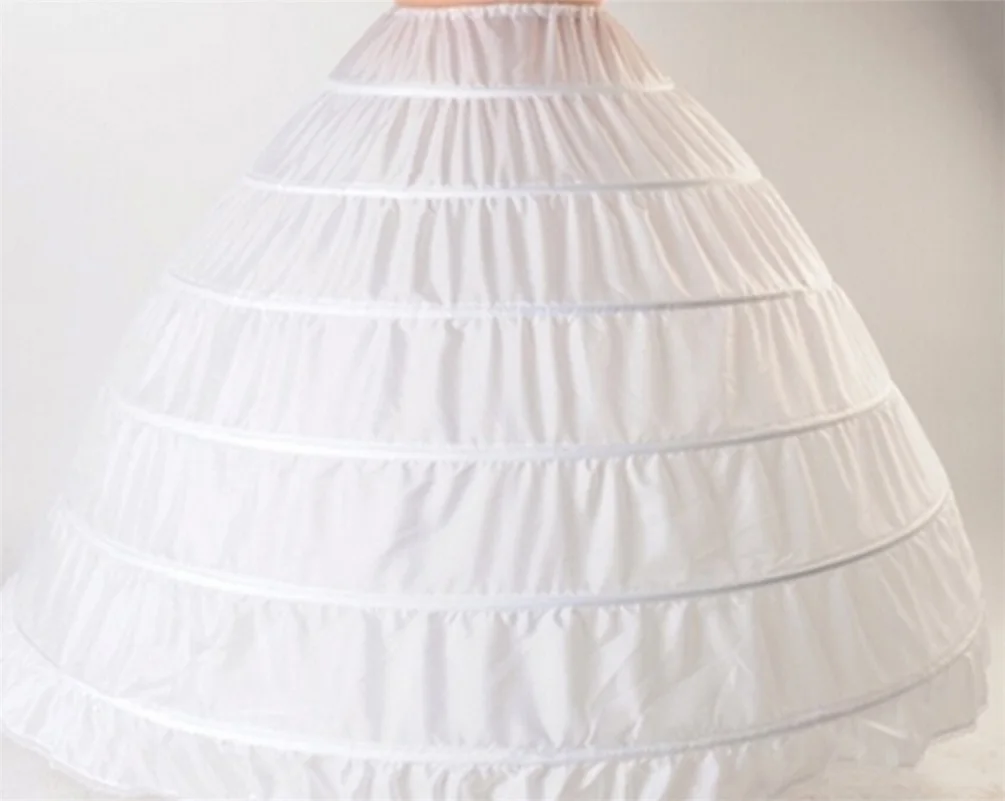 Women's Dome Shape 6 Hoop Petticoats Floor Length Underskirt Slip Crinoline for Ball Gown Wedding Dress