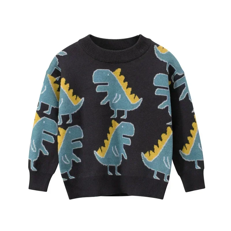 Winter Clothes Boys Sweaters Casual Camouflage Knit Top Children's Pullover Long Sleeve Cartoon Print Warm Kids Outfits