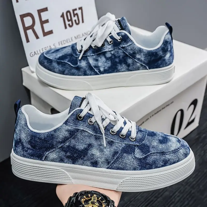 Men Summer Canvas Shoes Breathable Non Slip Casual Skateboard Sneakers Fashion Versatile Lightweight Footwear Trendy - view 3