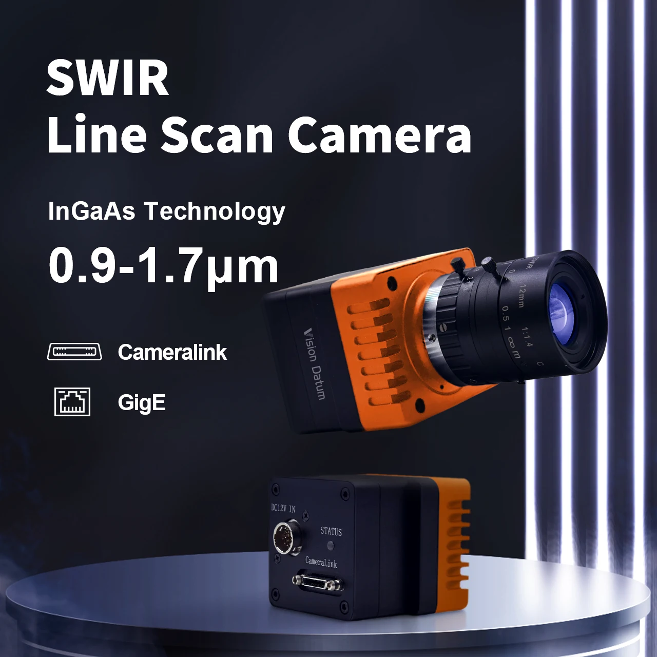 InGaAs 512x1 CameraLink 1024x1 GigE Goldeye SWIR Infrared Line Scan Camera for Fog penetration