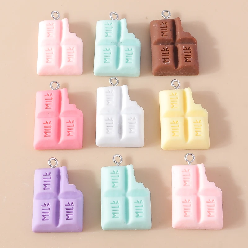 15Pcs Mix Resin Chocolate Charm Dessert Food Charms for Necklace Bracelet Earring Keychain Diy Jewelry Making Accessories