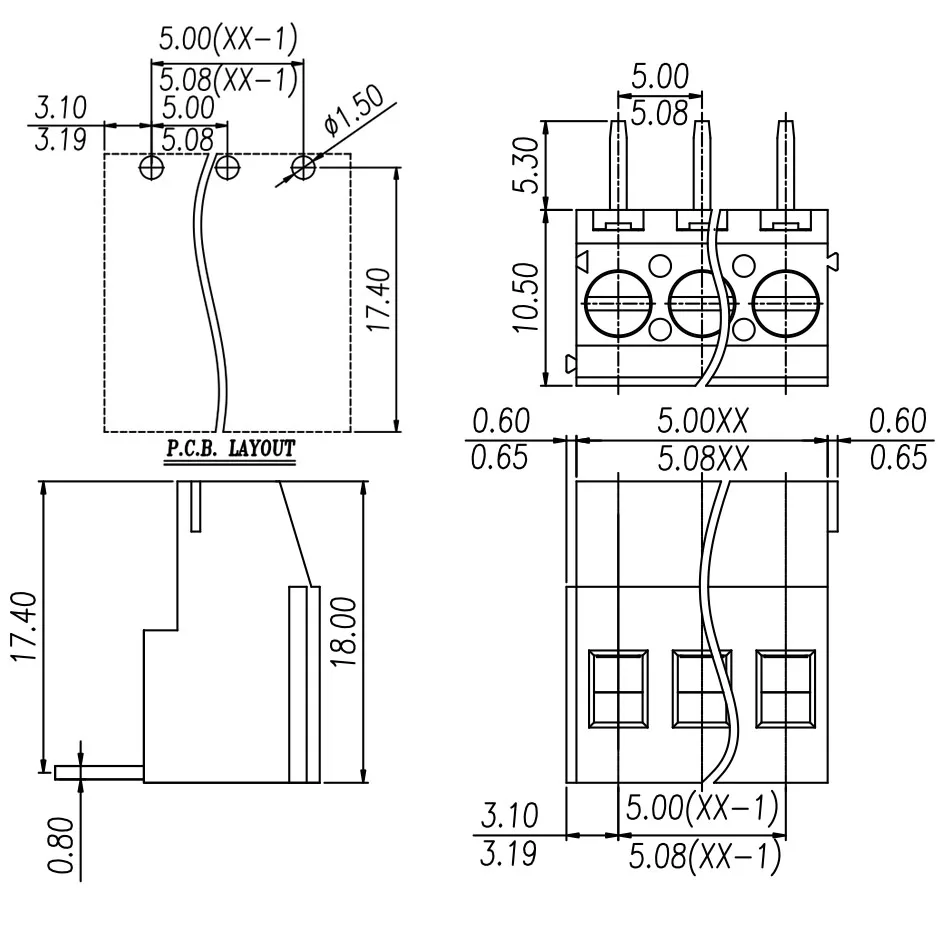 100PIN DG129R 5.0mm 2PIN 3PIN KF129R PCB SCREW TERMINAL BLOCKS  MKDSF 3/ 2-5.0 1712025 PHOENIX WJ129R CONTACT