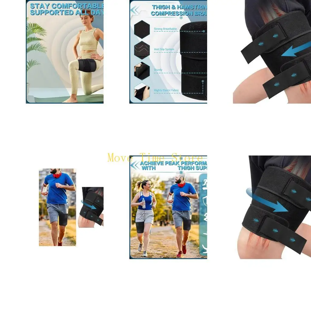

92ME Thigh Support Thigh Brace Adjustable Thigh Compression Brace For Running Support