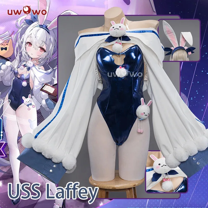 Qq28LQIN STOCK UWOWO Game AzuRr Lanee USS Laffey Bunny Косплей Костюм Платье Женская праздничная одежда Униформа Наряды