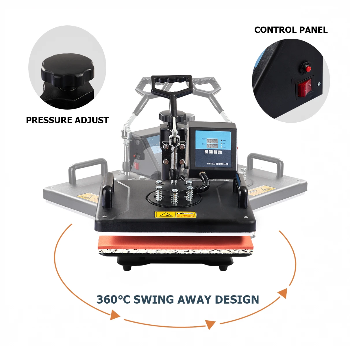 Barato 30*38CM 8 en 1 Combo máquina de prensado en caliente impresora de sublimación 2D máquina de transferencia de calor para tapa taza placa camisetas aprobado por la CE