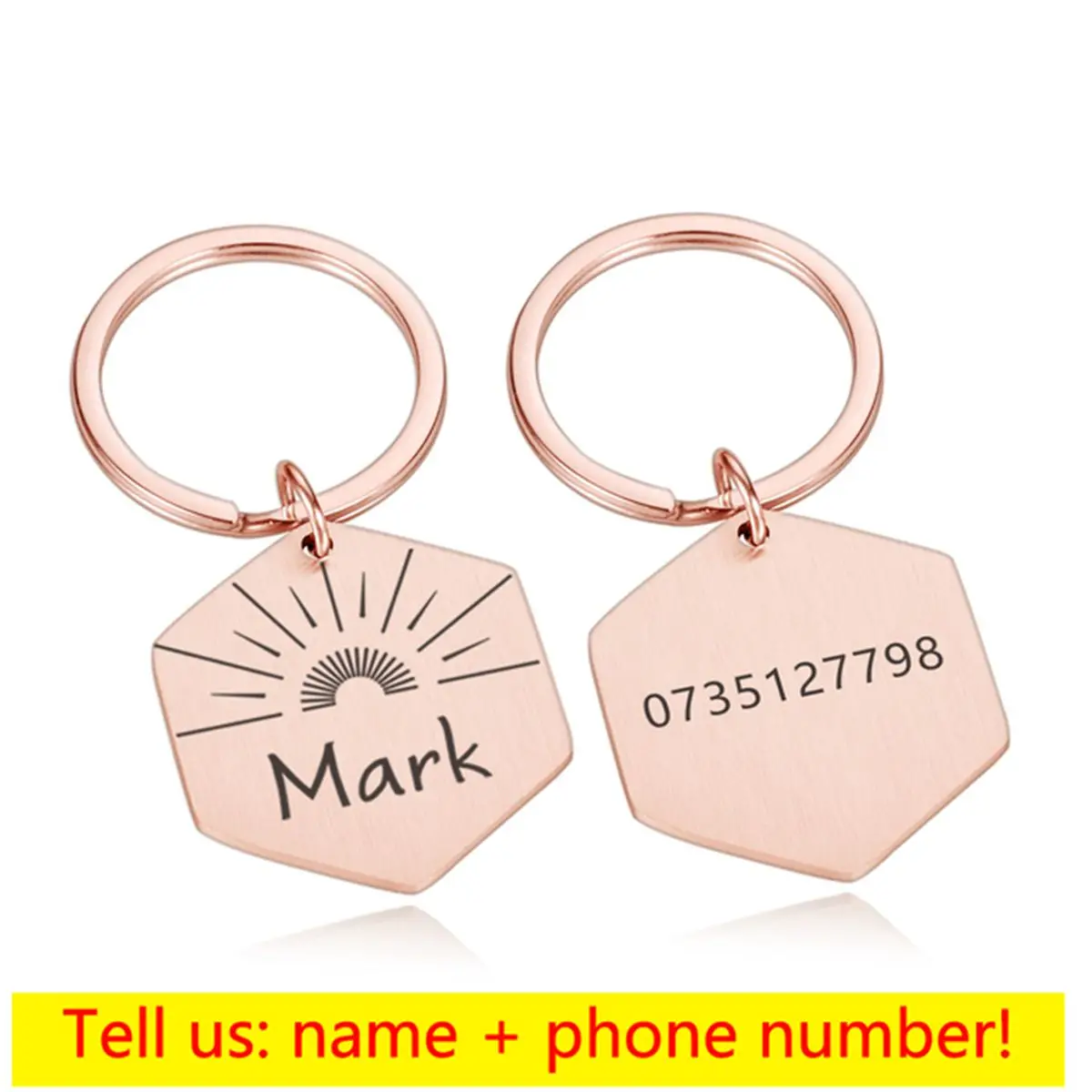 1 pc sunshine Creative Dog Tag Laser Engraving Tags  Engraving Dog Accessories For dog Pets