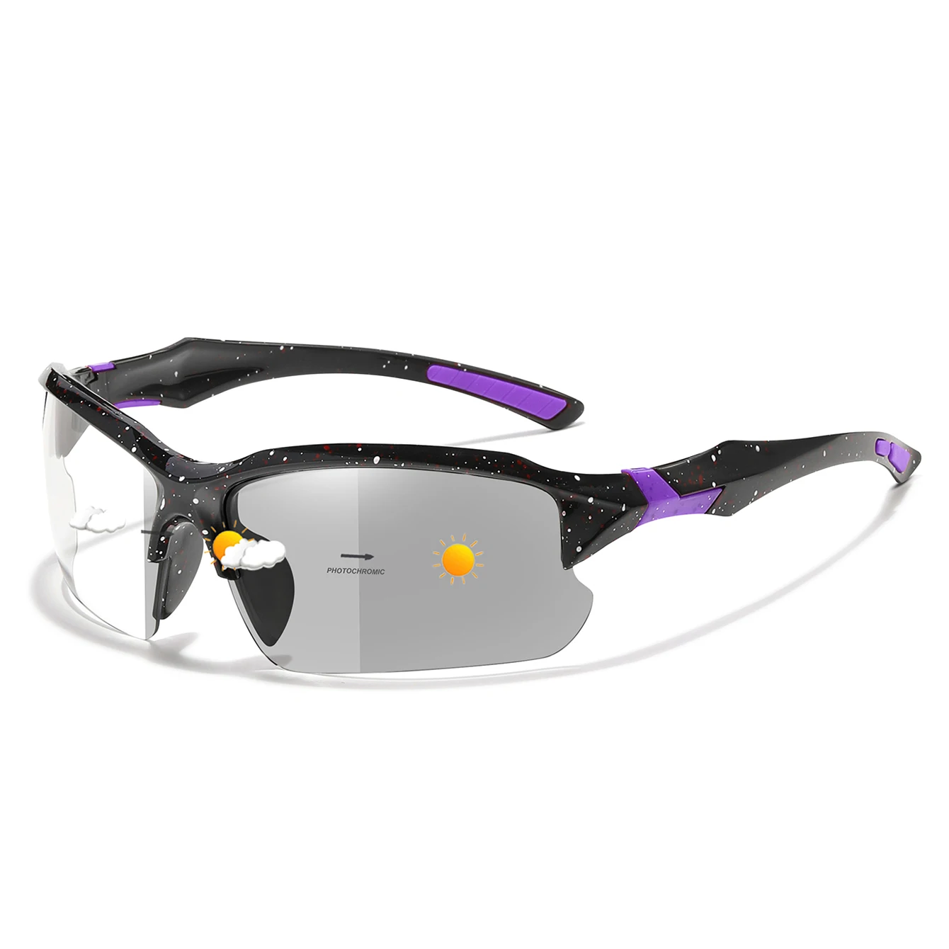 Meekleurende zonnebril voor heren Dames Outdoor Mtb Fietsen Hardloopbrillen Winddichte bril Oversize tinten - afbeelding 1