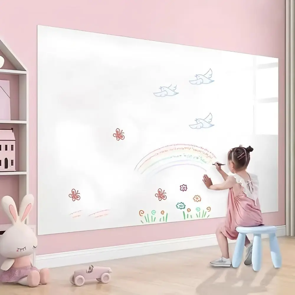 PVC Whiteboard Wall Sticker Static Cling Wipeable Surface Dry Erase Whiteboard Multilayer Composite Waterproof Wall Decal