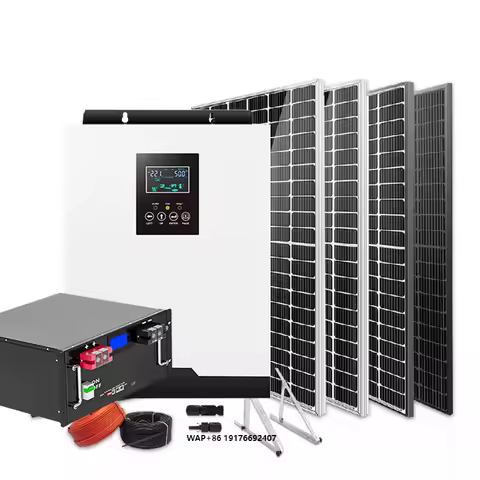 New Arrival 20KW 10KW 5KW Grid Solar Panel Kit with Hybrid Inverter 48V Battery Rack Storage Systems Complete Set