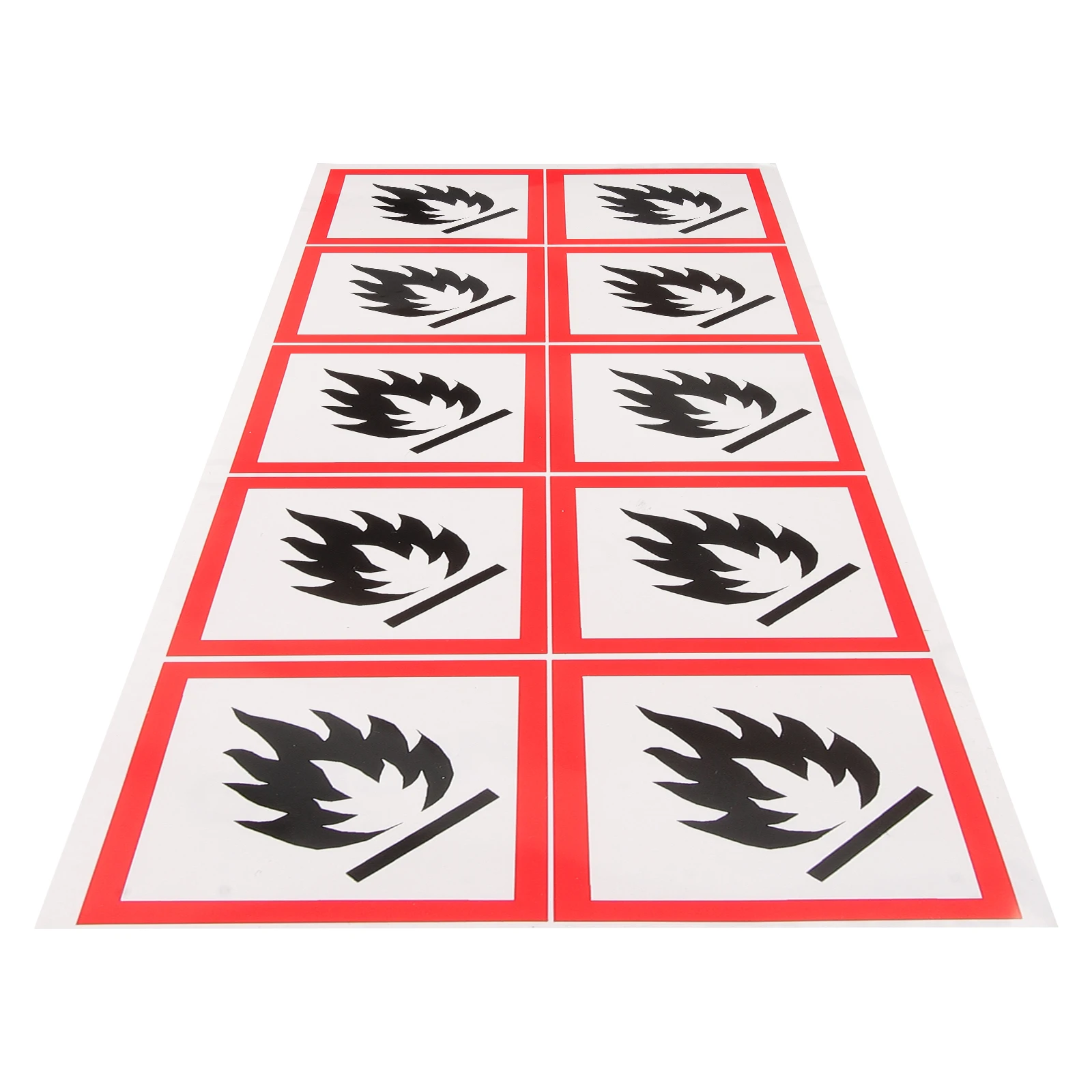 

10pcs Liquid Warning Stickers 5x5cm PVC Self Adhesive Safety Signs for Fire Prevention Caution Storage Folder Label