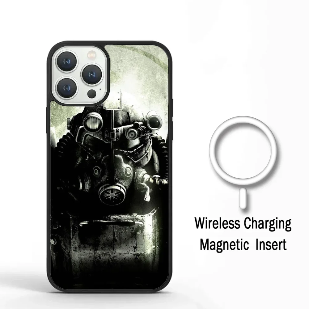 F-Fallout 4 Game Phone Case For IPhone 11 12 13 14 15 Plus Pro Max Mirror Acrylic Cover For Magsafe