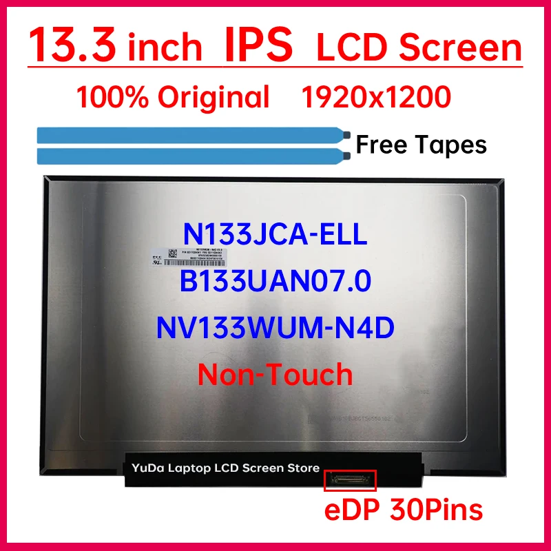

13.3" LCD Screen B133UAN07.0 NV133WUM-N4D N133JCA-ELL For Lenovo ThinkPad L13 Gen 6 Display Matrix Panel Replacement Non-Touch