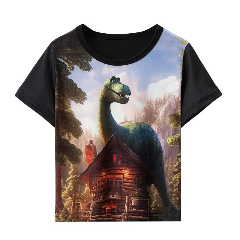 

2025 Dinosaur 3d Print Children's T-Shirt Funny Animal 3d Printing For Boys Girls Casual Fashion T-Shirt Top Tee