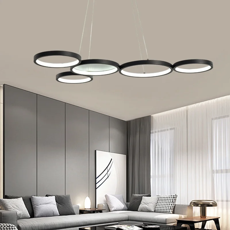 

Ring Pendant Lighting For Dining Table Room Ceiling Chandeliers Kitchen Suspension Design Modern Led Luminaires Ceiling Fixtures