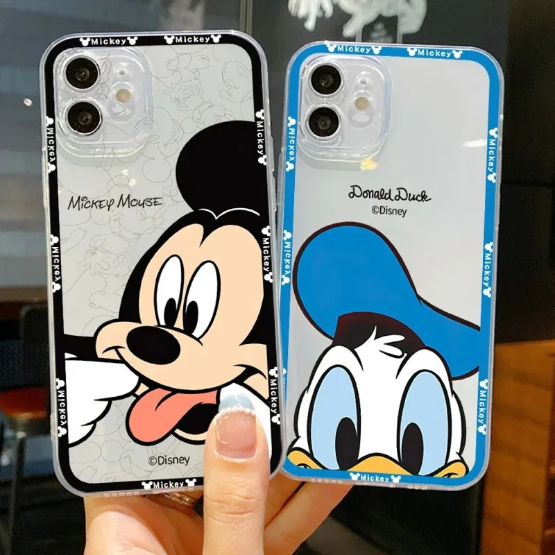 Grimace Mickey Donald Duck Case For iPhone 15 14 Pro Max 13 12 Mini 11 Pro XR XS X 8 7 6 6S Plus SE 2020 Soft Silicone Cover