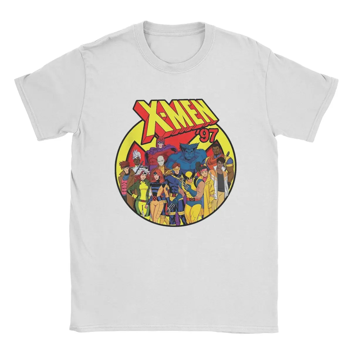 Men T-Shirt X-Men 97 Animated Series Team Unique Pure Cotton Tees Short Sleeve T Shirts Round Neck Tops Plus Size