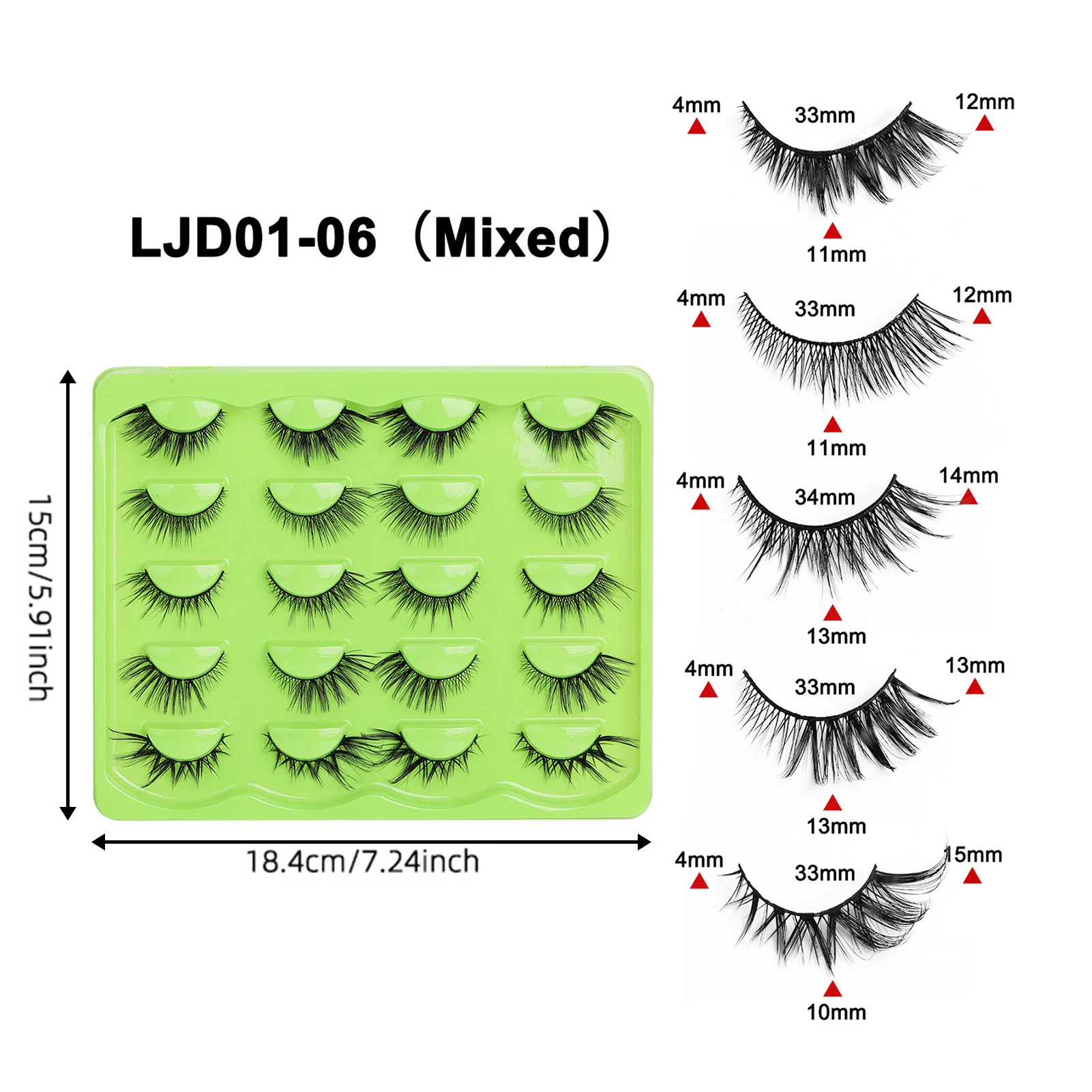 フォックススタイルつけまつげ ブラック 太くカールしたつけまつげ ソフトな漫画風つけまつげ デイリーメイクやステージメイク用