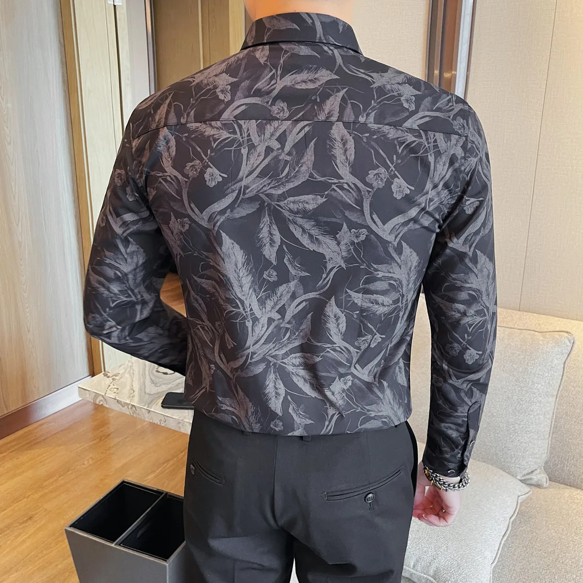 Camicie eleganti da uomo Abbigliamento di lusso coreano Camicia sociale da uomo a maniche lunghe slim fit Camicette da smoking da ballo casual per tutte le partite