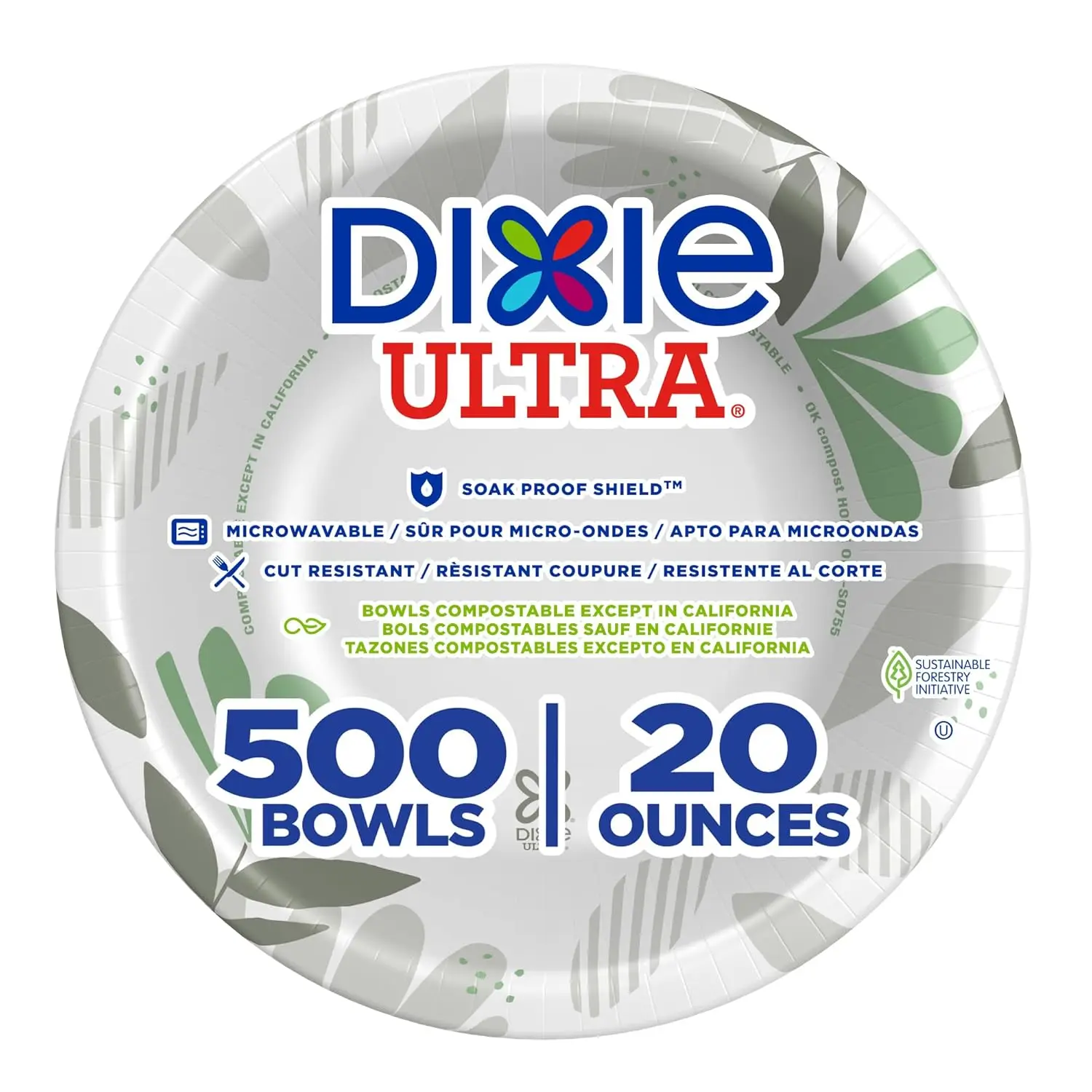 

Heavy-Duty 20 oz Paper Bowls, 500 Count Bulk Case, Soak-Proof & Compostable for Food Service & Events