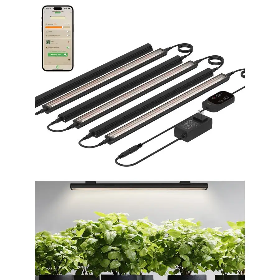 

Smart Grow Lights for Indoor Plants with APP, Full Spectrum Grow Lights for Seed Starting, G6 Plant Light Strip with auto Timer,