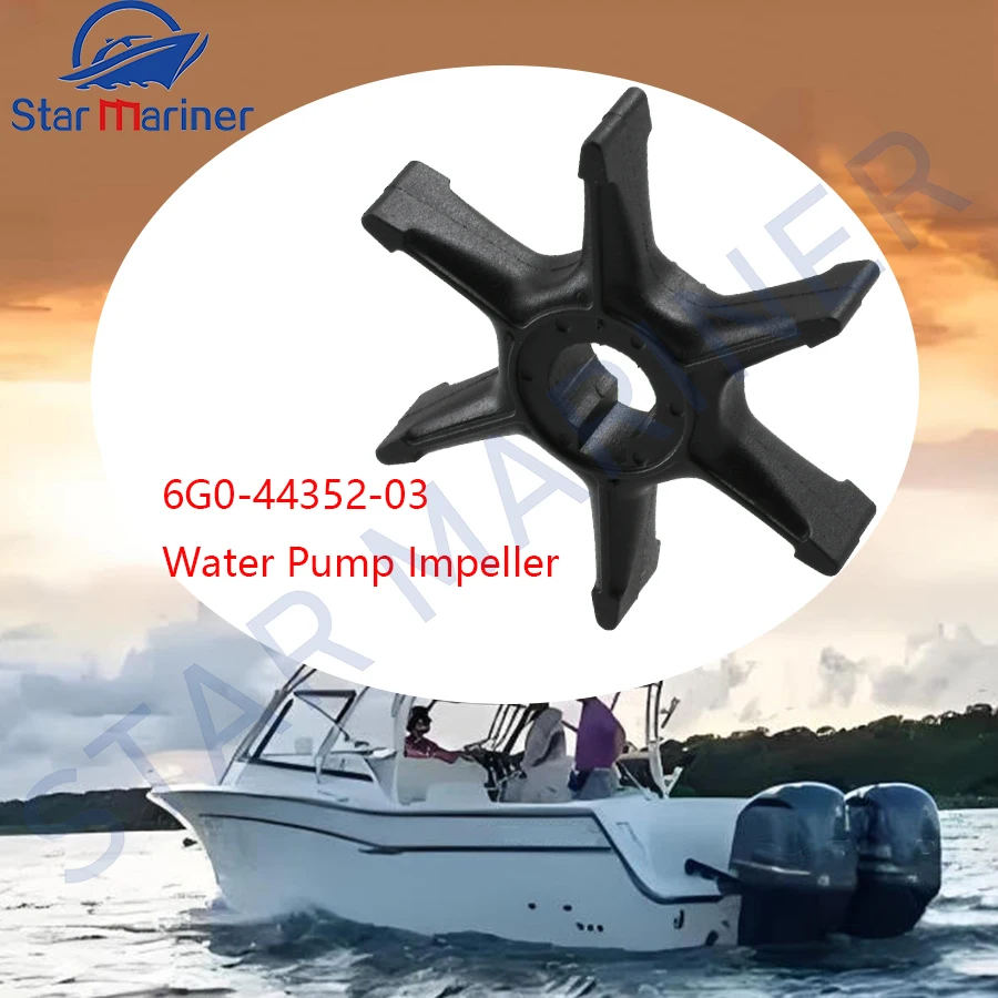 

6G0-44352-03 Water Pump Impeller For Yamaha Outboard Motor 2-Stroke 20HP 25HP 20A 20B 25A 6G0-44352 6G0-44352-00 656-44352-00