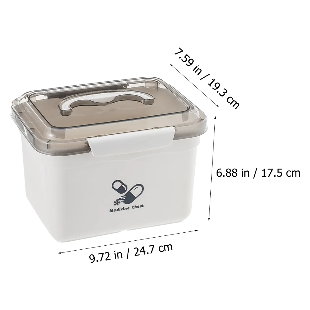 1 مجموعة صندوق دواء محمول ثنائي الطبقة المنزلية الإسعافات الأولية حقيبة للتخزين سعة كبيرة يده صندوق الإسعافات الأولية تخزين المنزل العرض #4