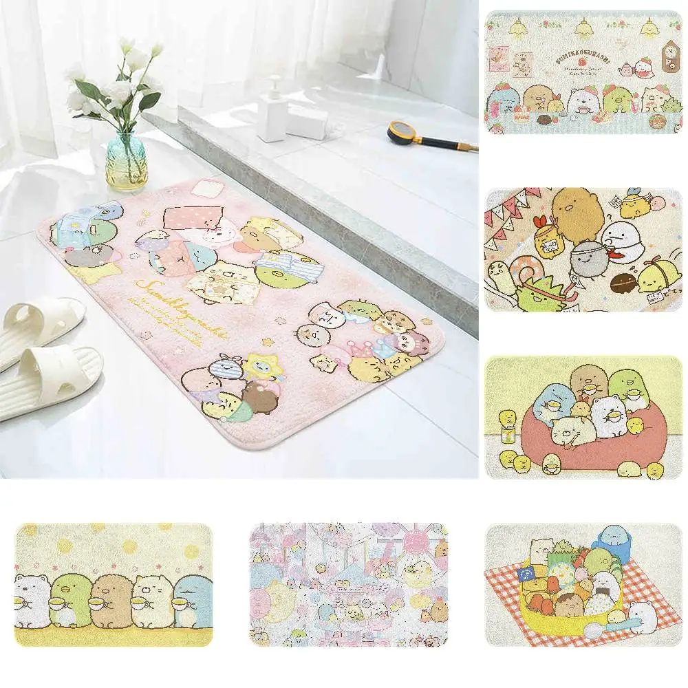 S-Sumikko Gurashi Colorfu Bodenmatte, Badezimmer, saugfähige Matte, einfache Tür, schmutzabweisende Matte, Heimküchenmatte, Fußmatte, Einstiegsmatte