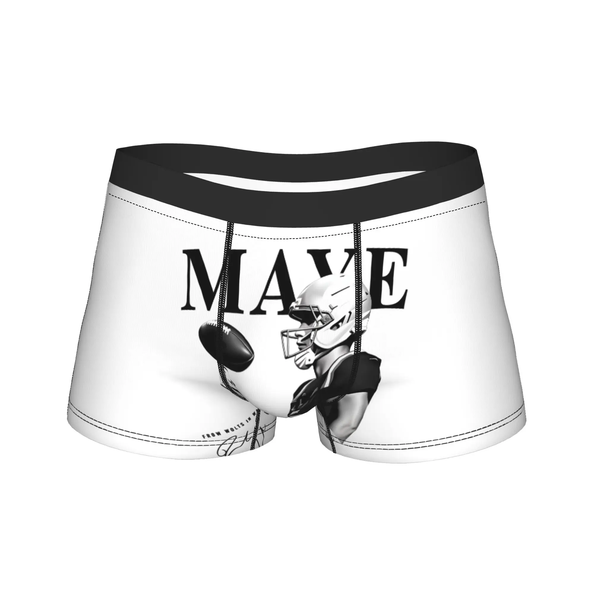 

Боксерские шорты Drake Maye, нижнее белье с качественным принтом, дышащие мужские трусы, большие размеры 2XL