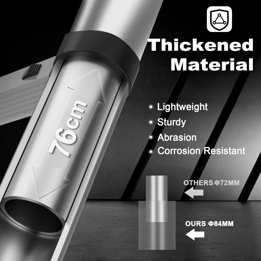 15.5 Ft Telescoping Aluminum Ladder with NonSlip Feet for Indoor and Outdoor Use 330lbs Max Capacity Collapsible Design with Ho