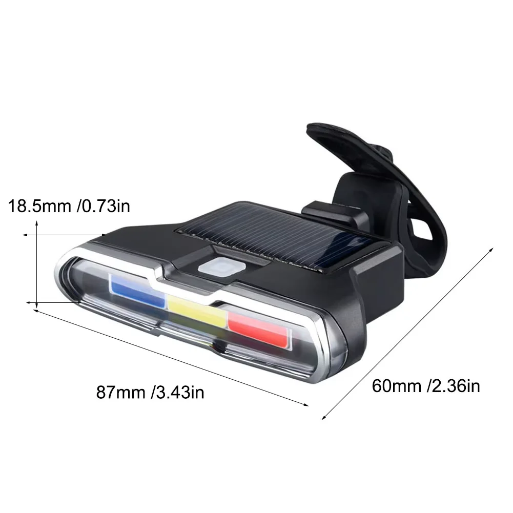دراجة حمراء تحذير الضوء الخلفي قابلة للشحن LED الدراجة الجبلية الضوء الخلفي متعدد الإضاءة التروس ملحقات المصابيح لسلامة ركوب الخيل #4