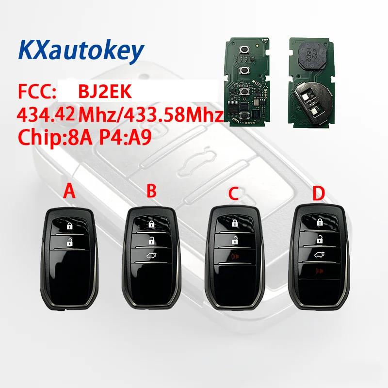 

KXK007024 Для Toyota Land Cruiser: Умный ключ FCC-BJ2EK, высококачественный, прочный, полный комплект, замена для Toyota