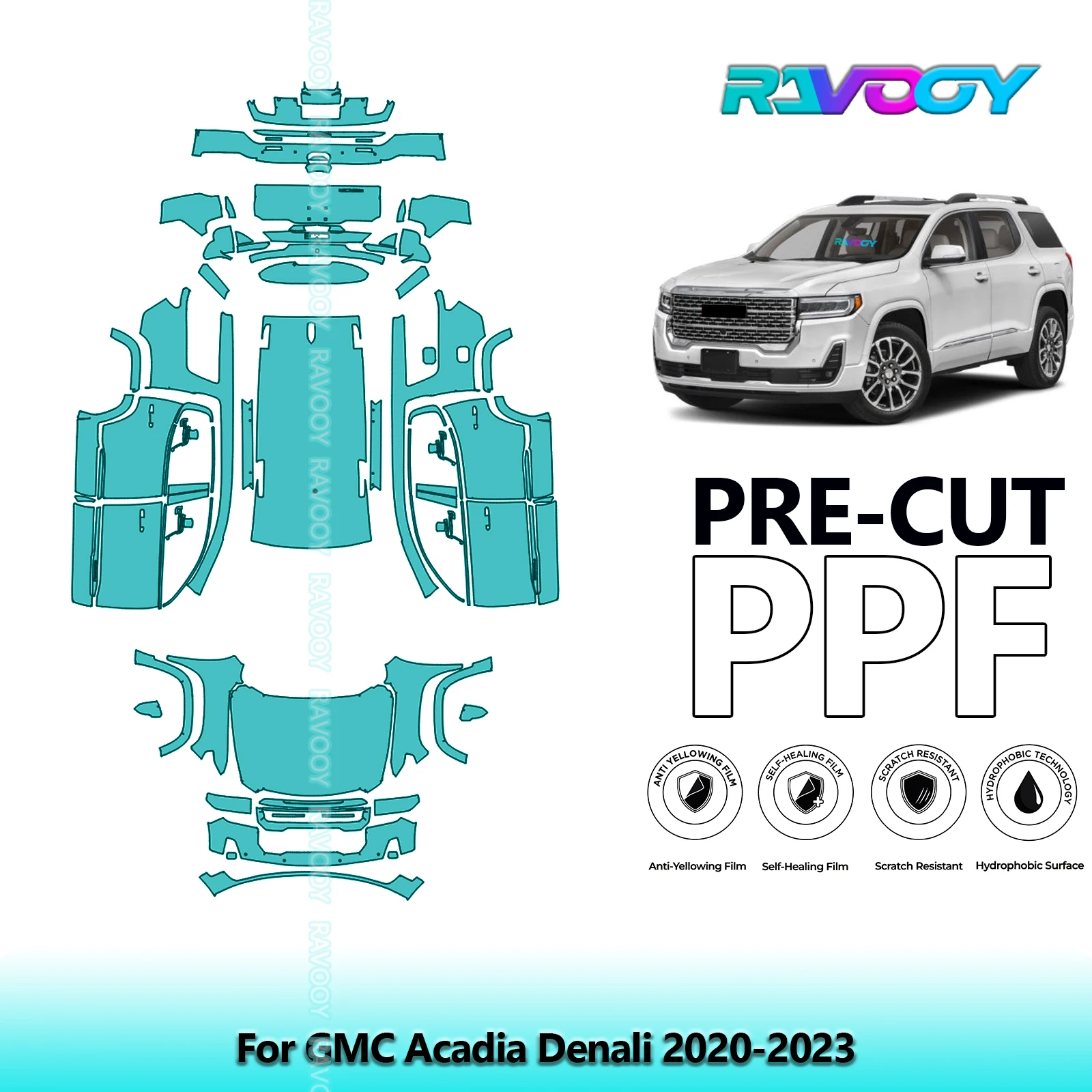 

Автомобильная предварительно вырезанная защитная пленка для краски PPF, полный автомобиль для GMC Acadia Denali 2020-2023