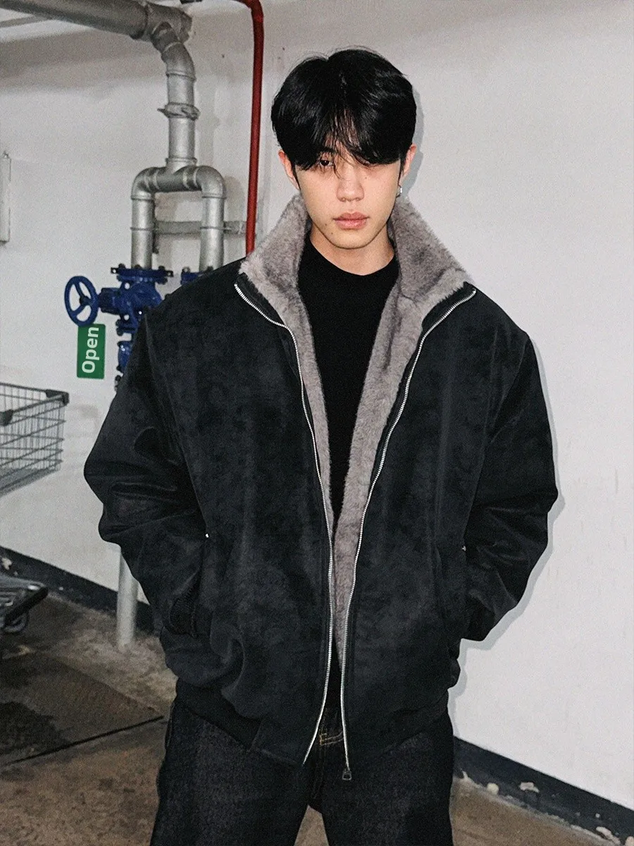 Męska kurtka motocyklowa dwukolorowa ze skóry PU i bawełny, ciepła odzież wierzchnia zimowa, luźny krój, długi rękaw, zapinana na zamek...