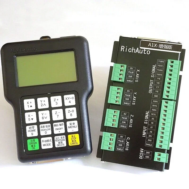QDHWOEL RichAuto DSP A11 CNC controller A11S A11E A11C 3 Axis Motion Controller Remote For CNC Engraving Cutting English Version