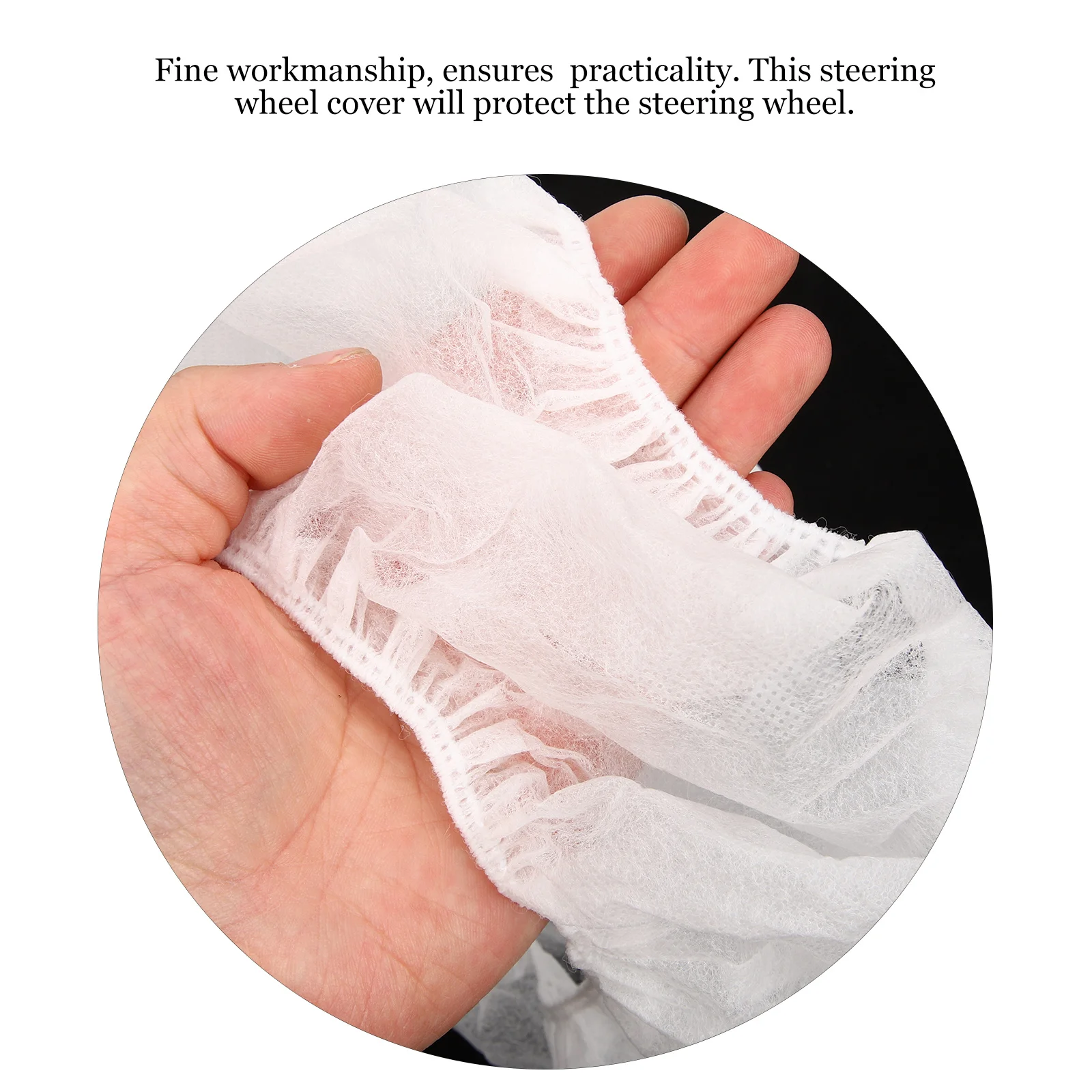 

50pcs Nonwoven Steering Wheel Cover Disposable Car Accessories Universal For Suvs Light Pickups Vehicle Interior Protection Auto