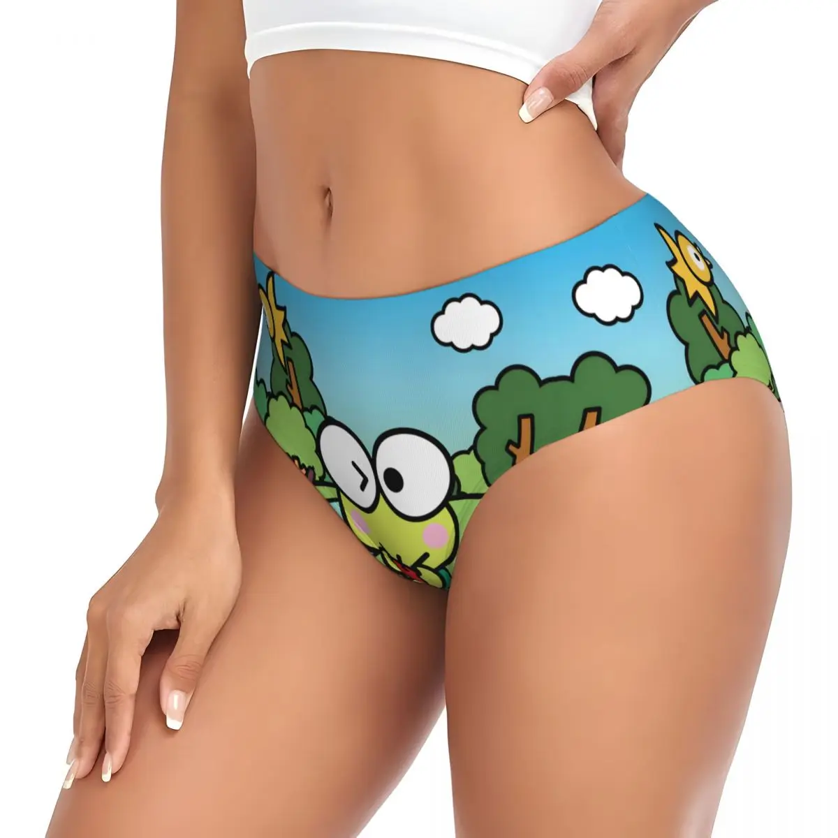 Biancheria intima elasticizzata per film da donna con mutandine brevi carine Keroppi Kawaii personalizzate