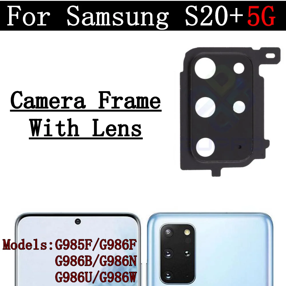 Back Main Front Camera For Samsung Galaxy S20+ 5G G985F G986F G986B G986U Rear Camera Cover Frame Lens Flex Cable Parts