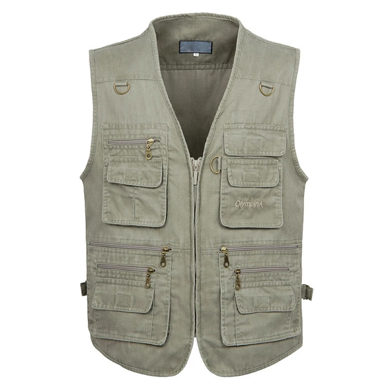 

Fishing Vest Men Sleeveless Jacket Work Vests Outdoors Vest With Many 16 Pockets Men Multi Pocket Photograph Waistcoat L-6XL 7XL