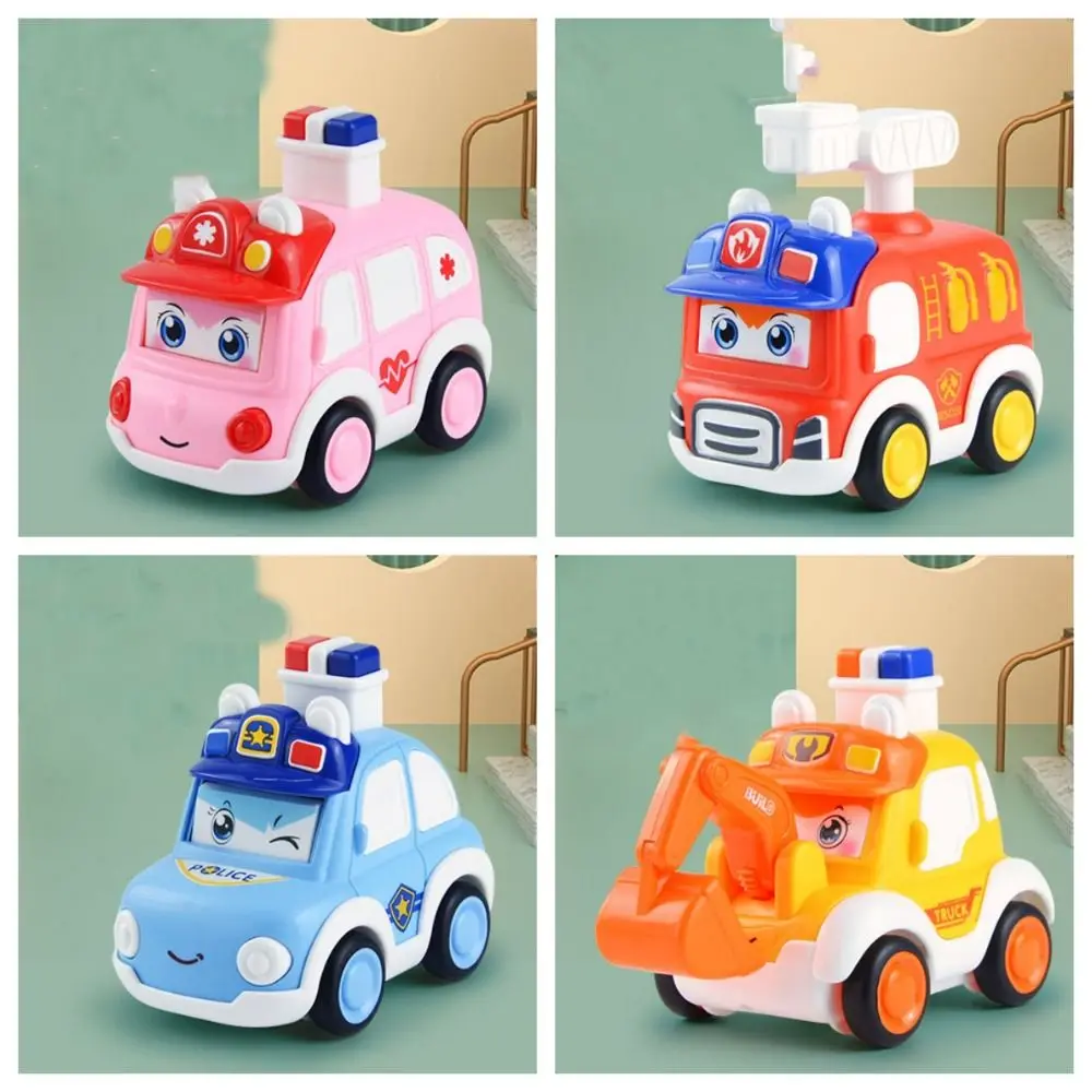 Simpatico auto della polizia Press and Go Car Toy Vehicle Pull Back Push and Go Cars Camion dei pompieri in plastica Auto a carica Giocattoli Regalo