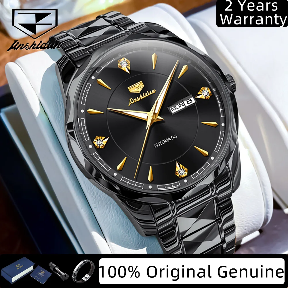 

JSDUN 8975 часы для мужчин с двойным календарем, японский механический механизм, мужские часы, синтетическое сапфировое зеркало, водонепроницаемые ручные часы для платья