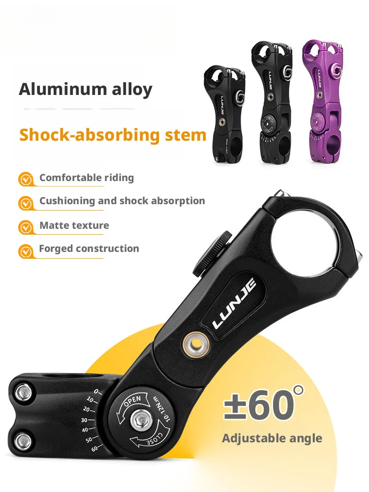 

LUNJE MTB Suspension Stem 100MM for Bicycles Shock-Absorbing Bike Handlebar Stem Shock Absorbing for Road Gravel Mountain Bike