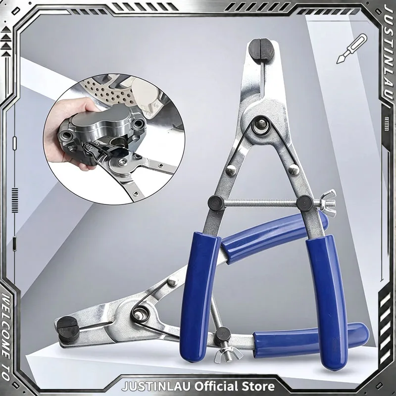 JUSTINLAU Brake Piston Compression Pliers, Adjustable Caliper Piston Retracting Tool For Motorcycle And Automotive Brake Repair