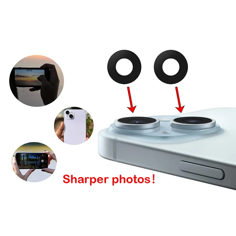 Sapphire Back Camera Lens Glass For iPhone 12 13 Mini 14 15 Plus 17 Pro Max Rear Camera Repairing Parts With 3M Adhesive & Tools view 4
