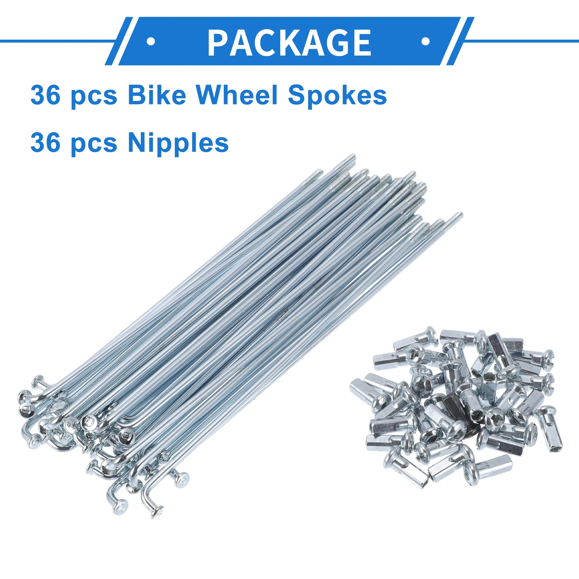 X Autohaux Fahrradspeichen 12G 125/134/136/155/160/170/175mm Länge Fahrrad-Radspeichen aus Kohlenstoffstahl, verzinkt, silberfarben, mit Nippel – Detail 5