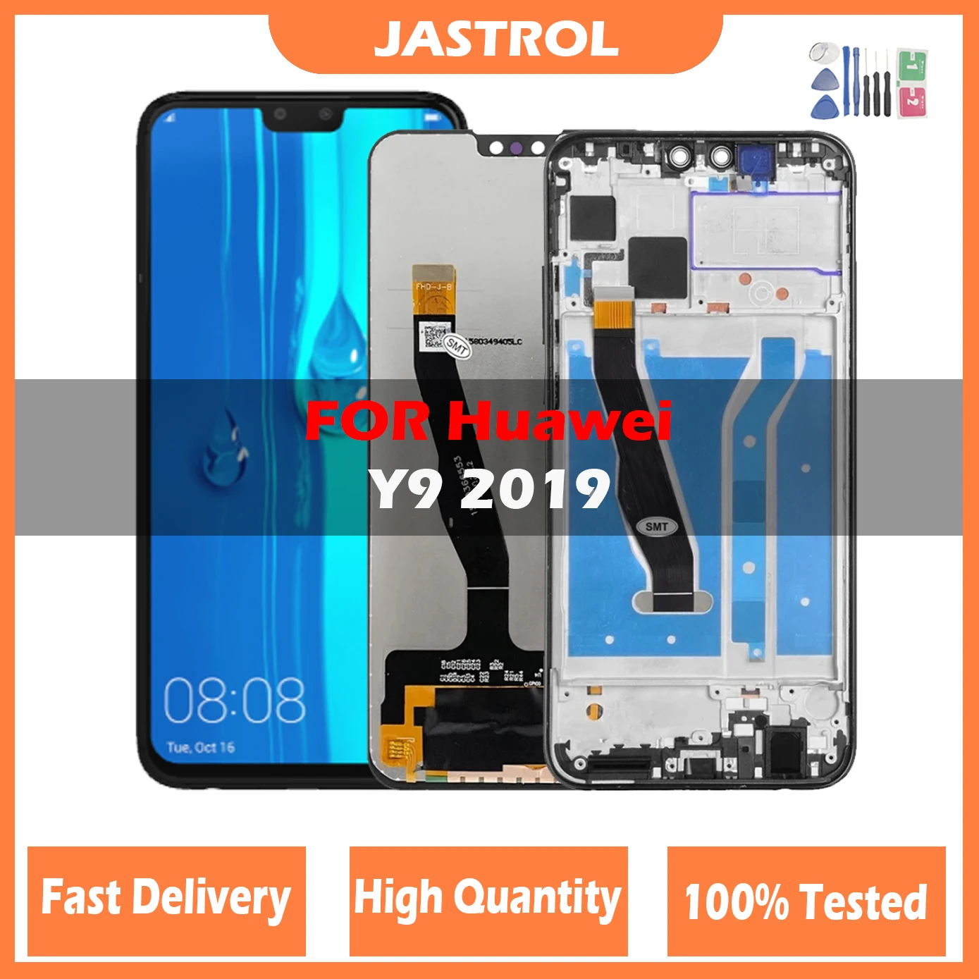 Digitalizador de pantalla táctil para Huawei Y9 2019, JKM-LX1 LCD, JKM-LX2, JKM-LX3, Enjoy 9 Plus, montaje con marco