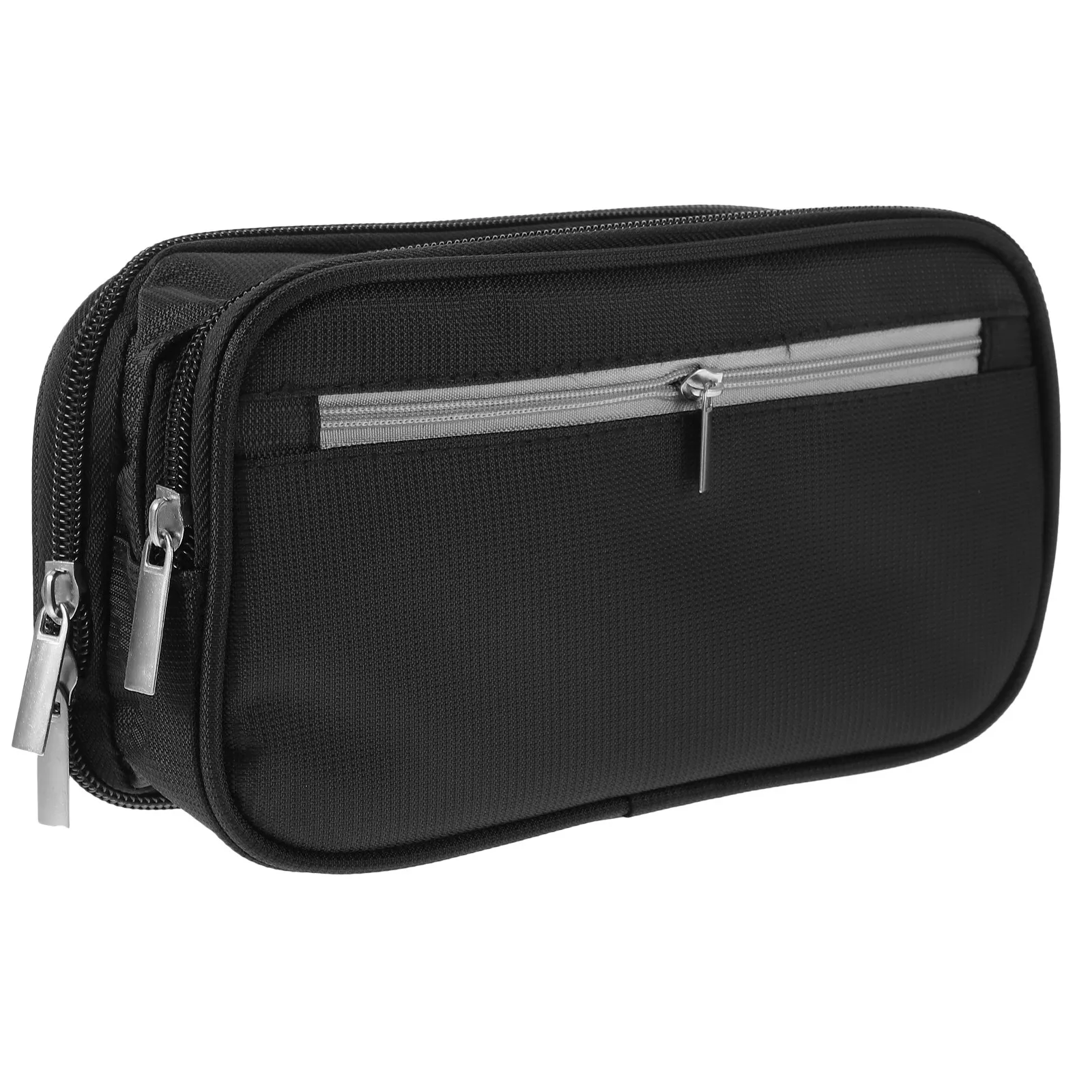 Three-Layer Pencil Bag Large Capacity Simple Stereoscopic Design Smooth Zipper Portable Pen Pouch for Students Office