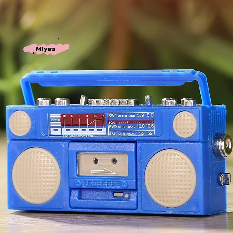 1 قطعة بيت الدمية المصغرة لطيف 1/12 راديو مسجل صغير نموذج زخرفة الأثاث اكسسوارات لعب لهواة الجمع
