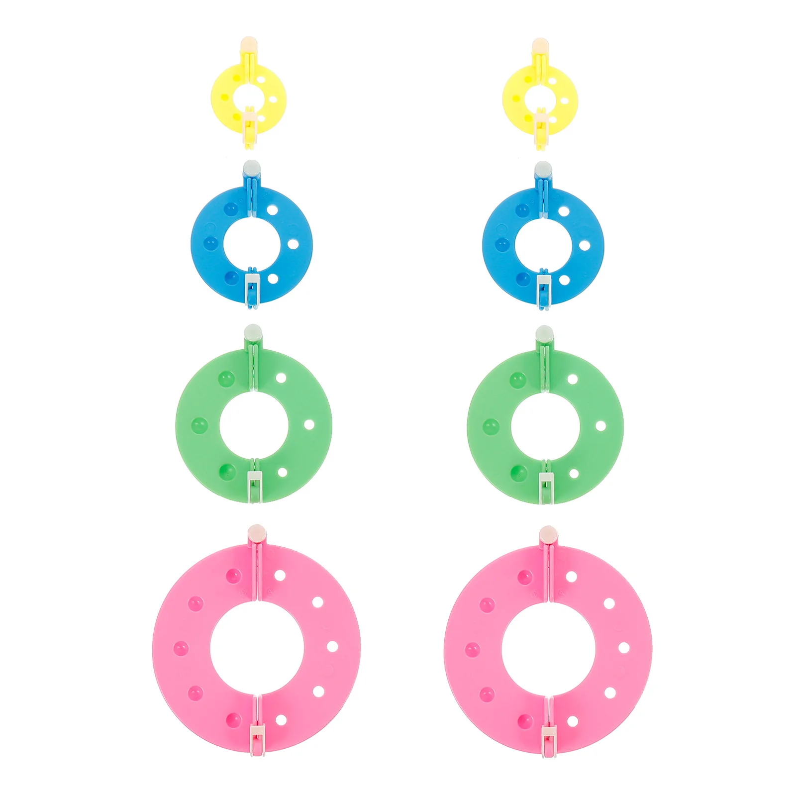 

8Pcs Pompom Maker Set 4 Different Sizes Hard ABS Pom Resin DIY Fluff Ball Tool Yarn String Scissors Craft Kit