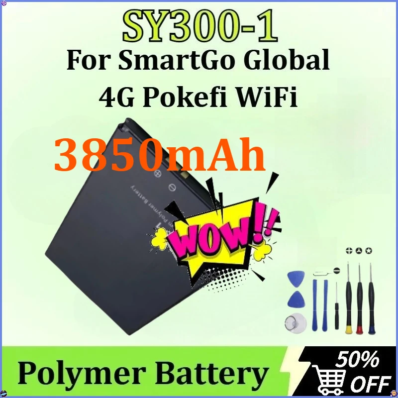 

High Quality New SY300-1 Polymer Mobile Phone Battery for SmartGo Global 4G Pokefi WiFi Replaceable Battery 3850mAh